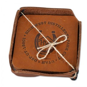 High West Leather Coasters