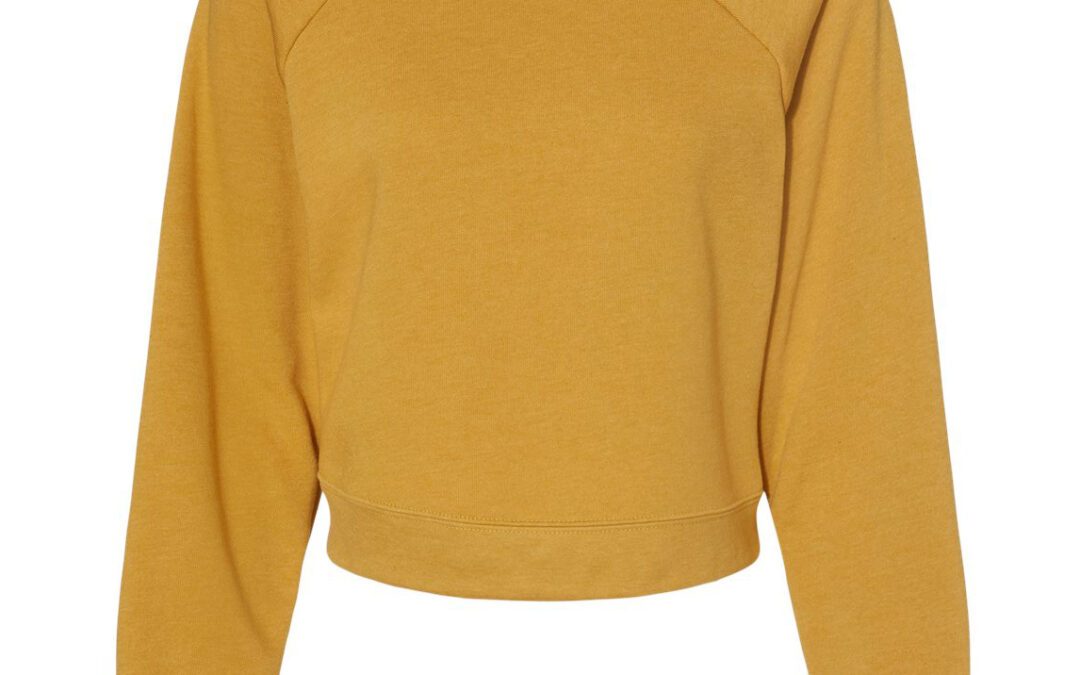 Bella Canvas Women’s Crop Raglan Fleece Crewneck 7505